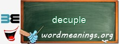 WordMeaning blackboard for decuple